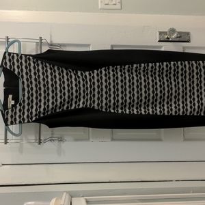 Black and white embroidery dress.